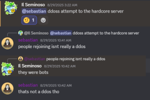 Claiming server joins are a DDOS attack.