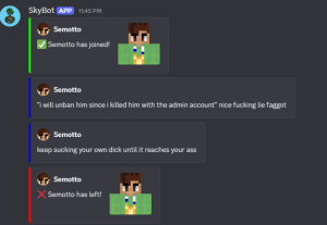 Semotto making homo-erotic comments as part of his meltdown after saying "im not interested in having anything to do with you anymore ù"